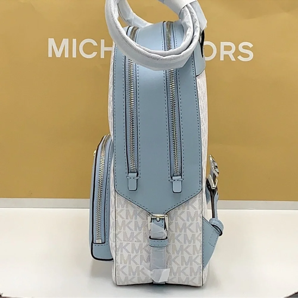 MICHAEL KORS JET SET GIRLS JAYCEE MEDIUM BACKPACK BRIGHT WHITE/ BLUE COLOR NWT